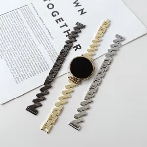 Cinturino orologio in metallo catena ondulata ricambio smartwatch per donne accessori
