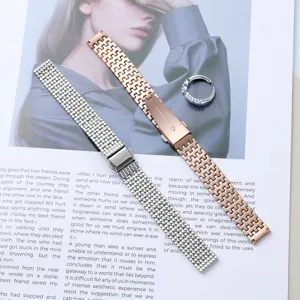 Stainless steel metal watch band compatible with Apple Watch, featuring starry folding design.