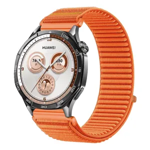 Correa de reloj de nylon trenzado naranja de repuesto compatible con smartwatch Huawei.