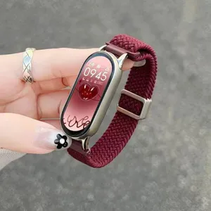 Nylon Woven Elastic Magnetic Watch Band For Xiaomi Smart Band Replacement Wrist Strap Breathable Fashion Accessory