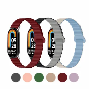 Correa de bucle magnético de silicona líquida compatible con Xiaomi Band 8 9 10 de repuesto