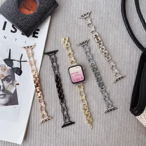 Metal butterfly rhinestone Apple Watch band compatible with Series 10 9 8 women luxury strap
