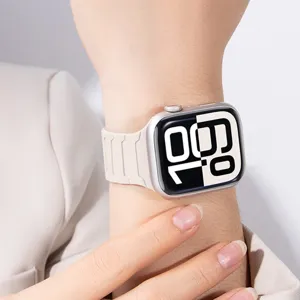 Vervanging siliconen horlogeband voor smartwatch zachte magnetische sportband ademend