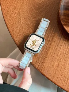 Correa de metal y resina para Apple Watch, compatible iWatch S10/11, elegante banda de repuesto.