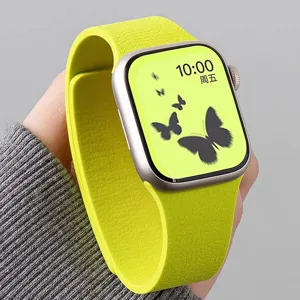 Correa de Reloj de Silicona Magnética Patrón de Lichi Correa de Repuesto para Smartwatch