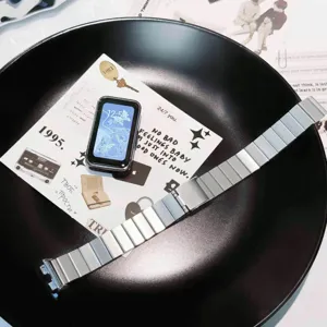 Cinturino di ricambio in metallo acciaio inox per Huawei Band, sottile cinturino argento.