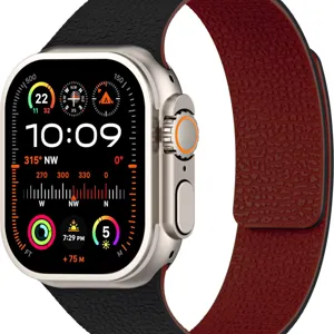 Correa de reloj magnética de silicona compatible con Apple Watch, elegante diseño lichi.