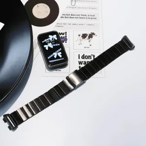 Cinturino di ricambio in metallo di acciaio inossidabile per smartwatch Huawei nero elegante sottile