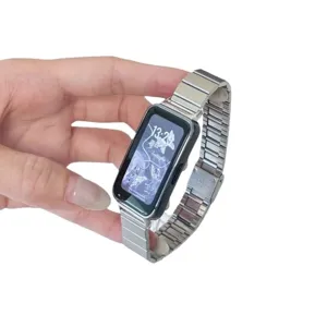 Cinturino di ricambio in metallo di acciaio inossidabile per fitness tracker, argento.