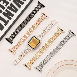 Cinturino per orologio in catena di metallo compatibile con Apple Watch, elegante
