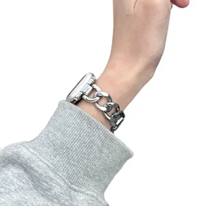 Cinturino per orologio in catena di metallo elegante compatibile con Apple Watch donna