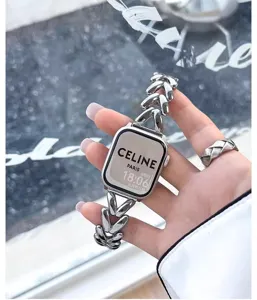 Metal chain watch strap replacement for smart watch stylish luxury design women accessory