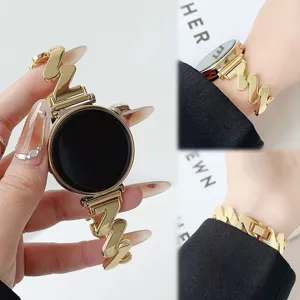 Cinturino per Orologio in Metallo con Motivo Ondulato alla Moda Cinturino di Ricambio Elegante in Acciaio Inossidabile per Accessori per Orologi