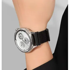 Correa de reloj de nylon negro tejida de repuesto compatible con reloj inteligente sport