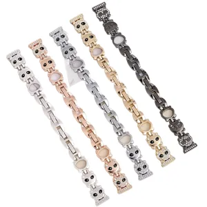 Metal panda charm strap for Apple Watch replacement chain band luxurious sparkly accessory