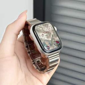 Stainless Steel Watch Band For Apple Watch Ultra Series SE Metal Bracelet Strap With Butterfly Clasp