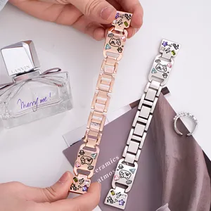 Stylish metal diamond Apple Watch strap for women, elegant replacement band for iWatch.