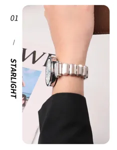Stylish metal watch strap replacement compatible with smartwatches, premium steel bracelet design.
