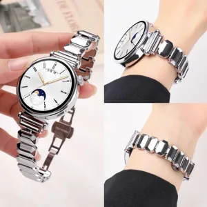 Women stainless steel watch band compatible with smart watch luxury replacement strap
