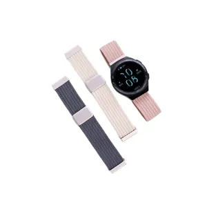 Bracelet de montre en nylon tressé élastique avec boucle magnétique pour montre connectée.