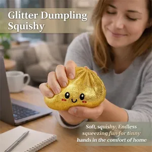 Χαριτωμένο χρυσό glitter squishy παιχνίδι κατά του στρες που πιέζεται από τα χέρια