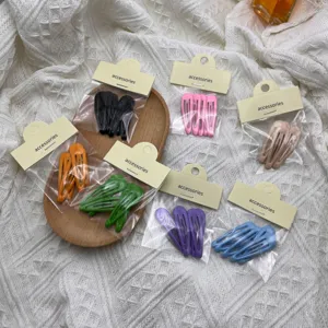 Cute Sweet Fresh Colorful Metal Hairpins Simple Bangs Side Clips Hair Accessories For Women And Girls