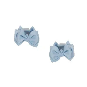 Light blue satin bow hair claw clip cute sweet hair accessory for women styling daily wear