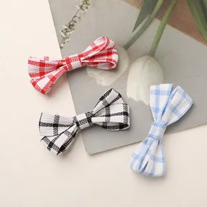 Fabric plaid bow accessories for DIY hair clips, scrunchies, bag pendants, and shoe decorations.