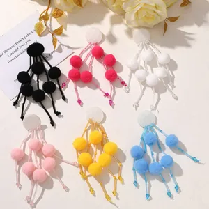 Accesorios DIY pompones esponjosos lindos para aretes bolsos y cabello estilo acogedor