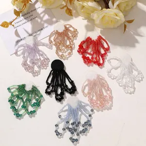 Parche de borla de cristal con cuentas coloridas diy accesorio de ropa de costura hecho