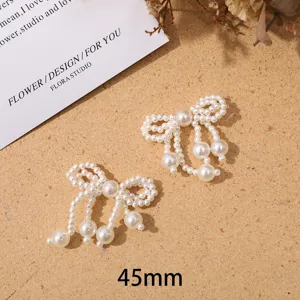 Fiocco di perle accessorio fai da te scarpa fiore borsa ciondolo materiale 45mm dettaglio