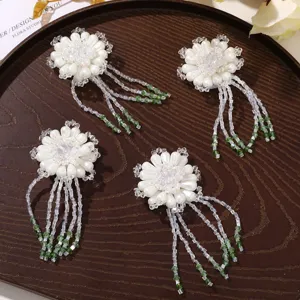 Patch gland perle florale perle imitation cristal DIY pince à cheveux artisanale vêtement.