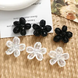 Handmade beaded crystal flower DIY jewelry charms accessories for earrings hair clips