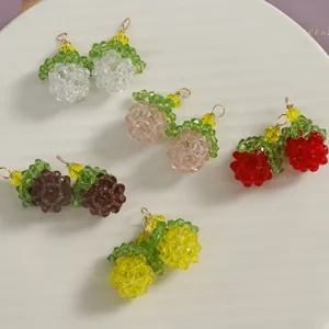Handgemaakte glazen kralen fruit hangers DIY sieraden accessoires kleurrijke bessen hangers