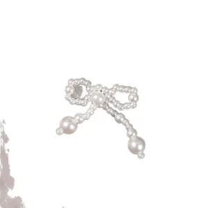 Chic imitation pearl bow DIY craft beaded hair clip jewelry making material wholesale