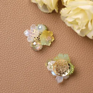 Handmade DIY flower beaded hair accessories and cute earring components for summer.
