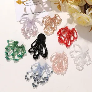 Parches de cristal con borla de cuentas hechos a mano costura ropa accesorios colgantes