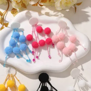 Accesorios DIY de pompones esponjosos y borlas para pendientes, piezas coloridas.