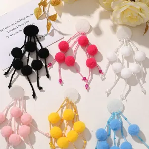 Pompones mullidos flecos de cuentas accesorios DIY lindos otoño invierno colgantes bolsos joyas