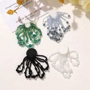 Parches de borlas de cuentas de cristal hechos a mano, accesorios de ropa y broches DIY.