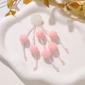 Lindo pompón rosa borla DIY diije felpa abalorio accesorio para aretes bolso manualidades