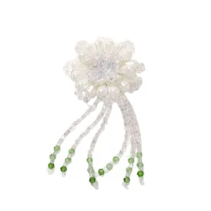 Application de fleurs en perles faites à la main cristal accessoire de cheveux DIY vêtement
