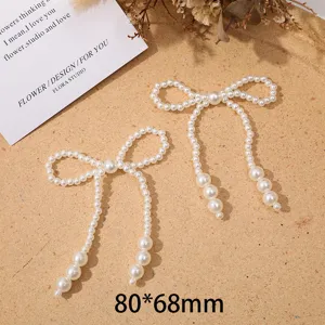 Fiocco di perle fatto a mano accessorio decorativo fai da te per scarpe e borse 80mm