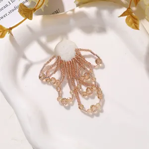 Parche de borla de cuentas de cristal cosido a mano accesorio de ropa broche elegante.