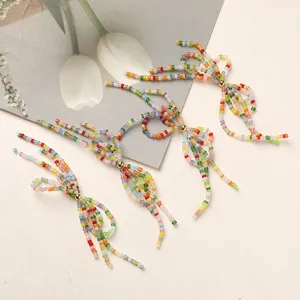 Ciondoli fiocco perline colorate nappa fai da te accessori fatti a mano per orecchini e borse