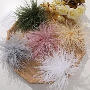 Ostrich feather flower DIY material for autumn winter chic hair clips headwear accessories