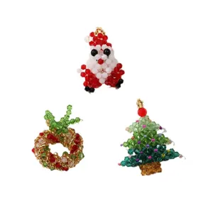 Christmas beaded charms pendant DIY earrings phone chain necklace accessories festive decor