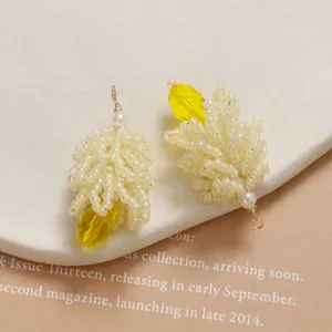 Handmade crystal beaded pinecone pendant DIY material accessory for earrings and hair clips.