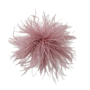 Ostrich feather flower DIY hair accessory fluffy shark clip material elegant vintage style