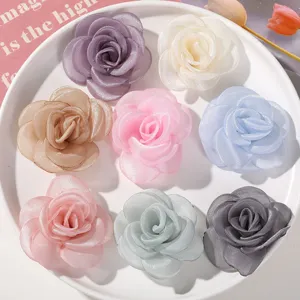 Kids Hair Accessories DIY Handmade Mesh Flower Hair Clips Headwear Material Craft Jewelry Making Supplies
